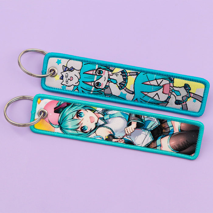 Wholesale Zinc Alloy Anime Keychain With Woven Strap Key Ring Stylish Car Key Accessory And Gift MOQ≥3