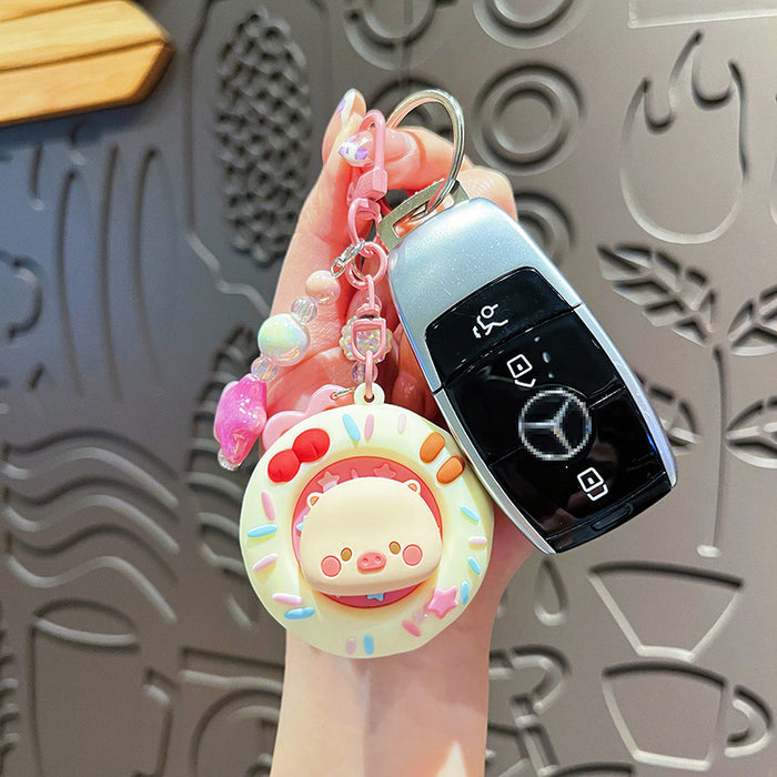 Wholesale Genuine keychain cute cartoon food bead string student bag pendant gift