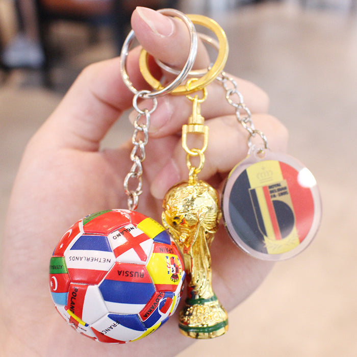 Wholesale Football Acrylic Car Keychain Pendant Gift for Fans