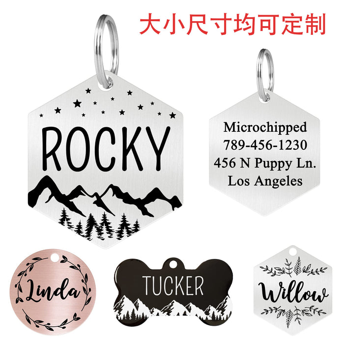 Wholesale Stainless steel pet tag electroplating, laser marking, engraving, cat and dog tag