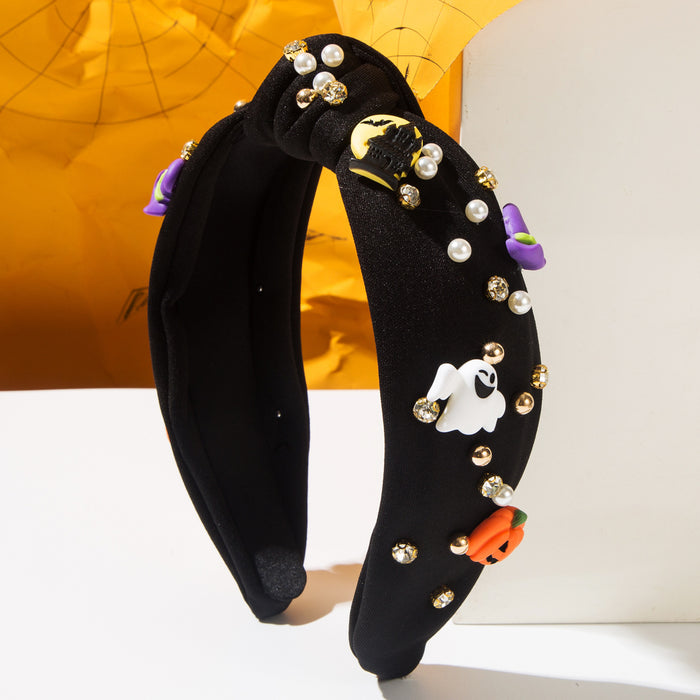 Wholesale  element headband women' s diamond pearl headband ghost pumpkin hat accessories decoration