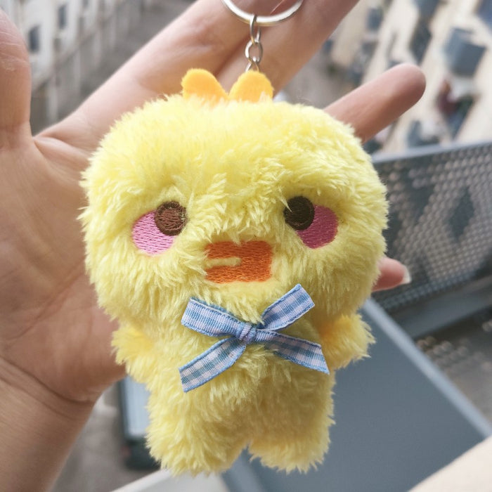 Wholesale New Rabbit Plush Toy Bear Doll Creative Frog Keychain Yellow Duck Bag Hanging Accessories JDC-KC-RC005