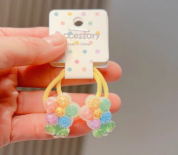 Wholesale Glittery glow-in-the-dark cute princess beaded hair tie