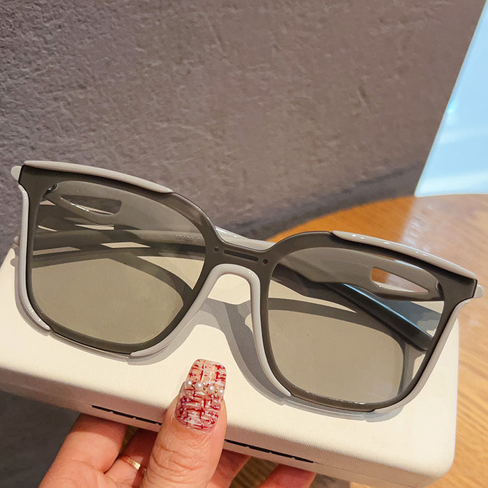 Wholesale UV resistant reflective large frame personalized sunglasses