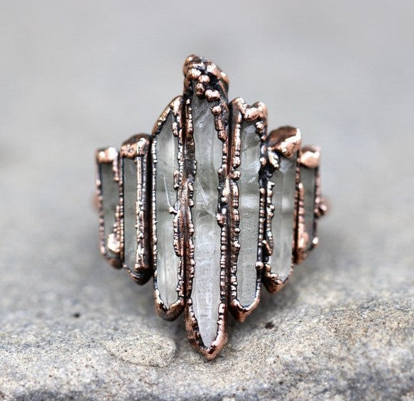 Wholesale New Irregular Rock Edge Vintage Ring with Drip Oil Irregular Ring