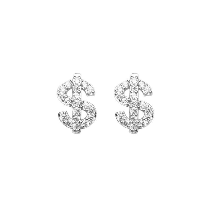 Wholesale Hip-hop punk dollar sign alloy earrings