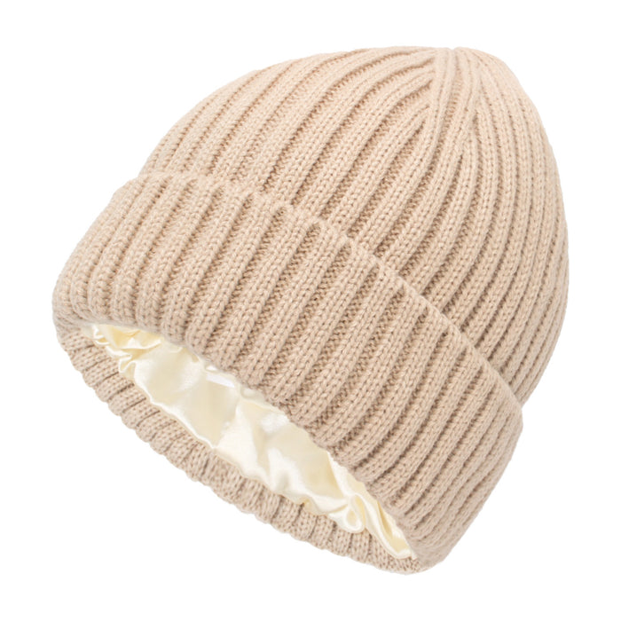 Wholesale Autumn and Winter Trendy Hats for Women,  New Satin Warm Woolen Hats for Men and Women,  Family Pullover Knitted Hats