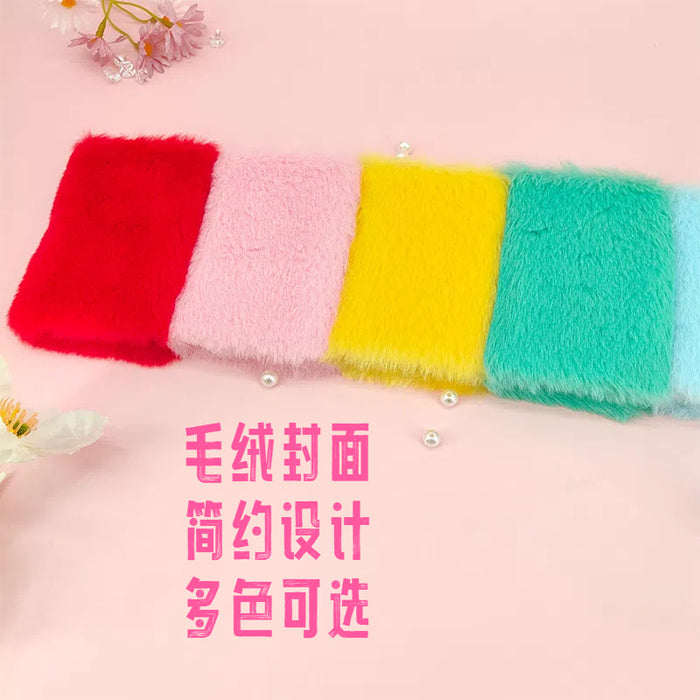 Wholesale Plush Notebook Cute Candy Color Pocket Journal for Casual Writing Gift MOQ≥2