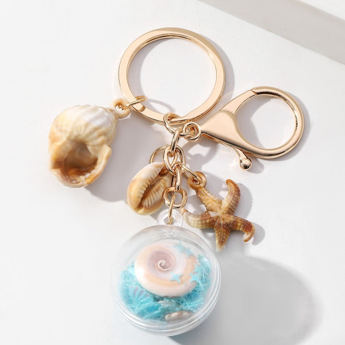 Wholesale Luminous Conch Sequin Small Ball Acrylic Keychain JDC-KC-RongRui055