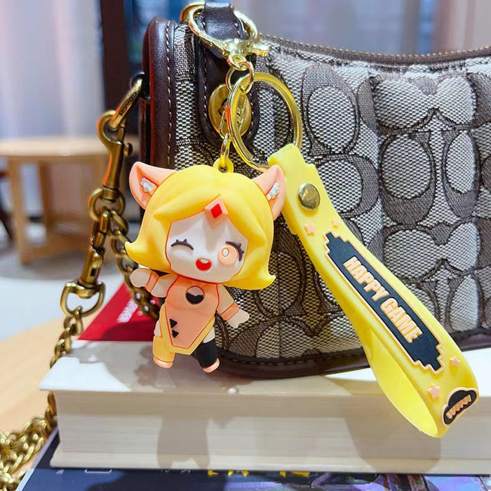Wholesale Creative Mobile Game King Hero Keychain Cute Little Black Girl Key Chain Bag Pendant