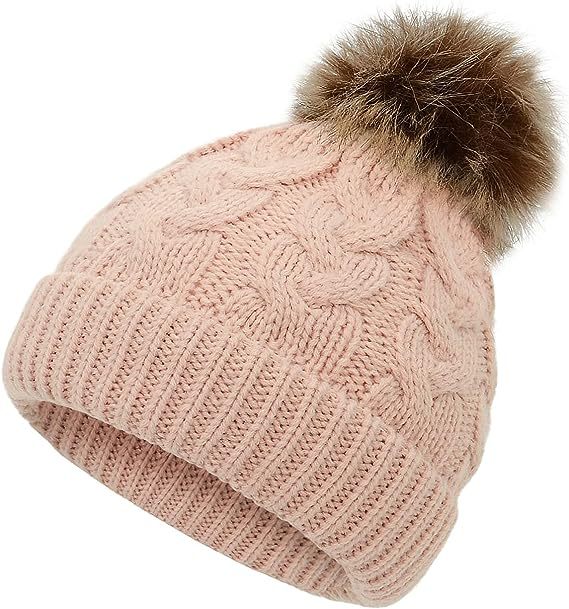 Wholesale winter children' s fur ball thickened wool hat