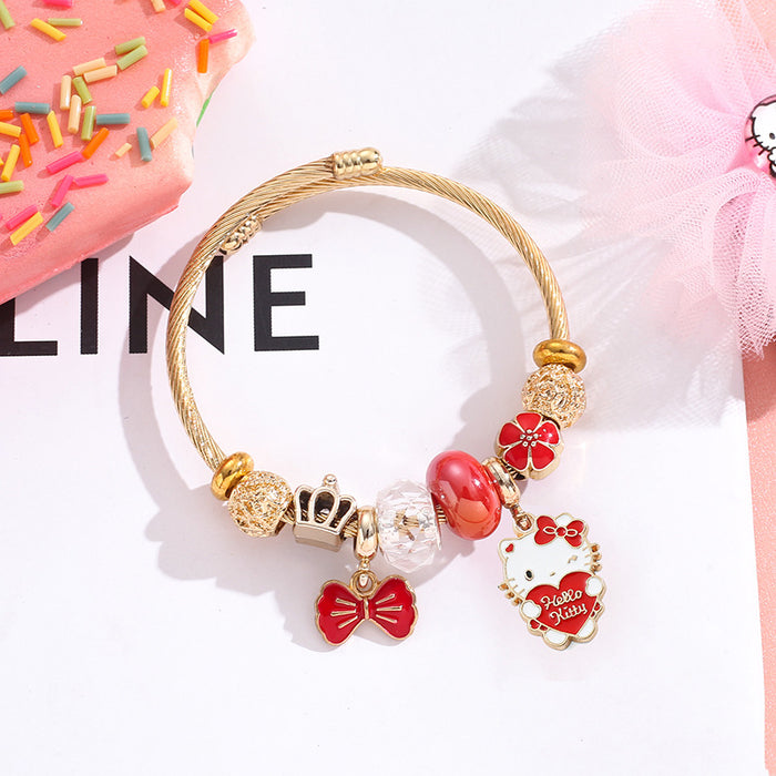 Wholesale Stainless Steel Cartoon Beaded Bracelet Stylish Jewelry Accessory MOQ≥2