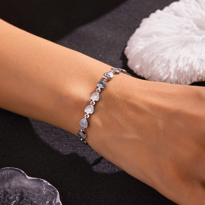 Wholesale Double Heart chain bracelet stainless steel bracelet necklace jewelry