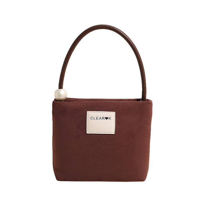 Wholesale Premium suede shoulder bag for women's casual and versatile commuting crossbody bucket bag