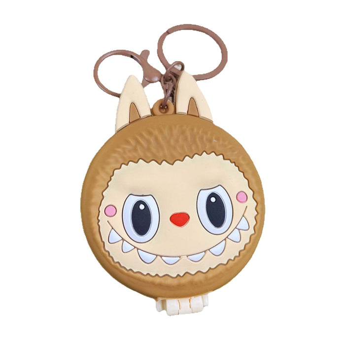 Wholesale Folding Cute Rab Cloth Dressing Mirror Keychain Pendant Girl' s Portable Cartoon Makeup Mirror Small Mirror Gift