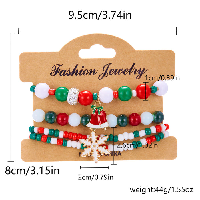 Wholesale  Bracelet Fashion Color Acrylic Diamond Snowflake Bell  Bracelet suit