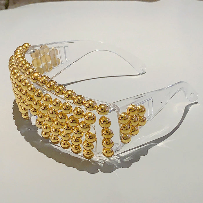 Wholesale Fashionable and personalized sunglasses decorated with pearls, party and street photography, high-end glasses