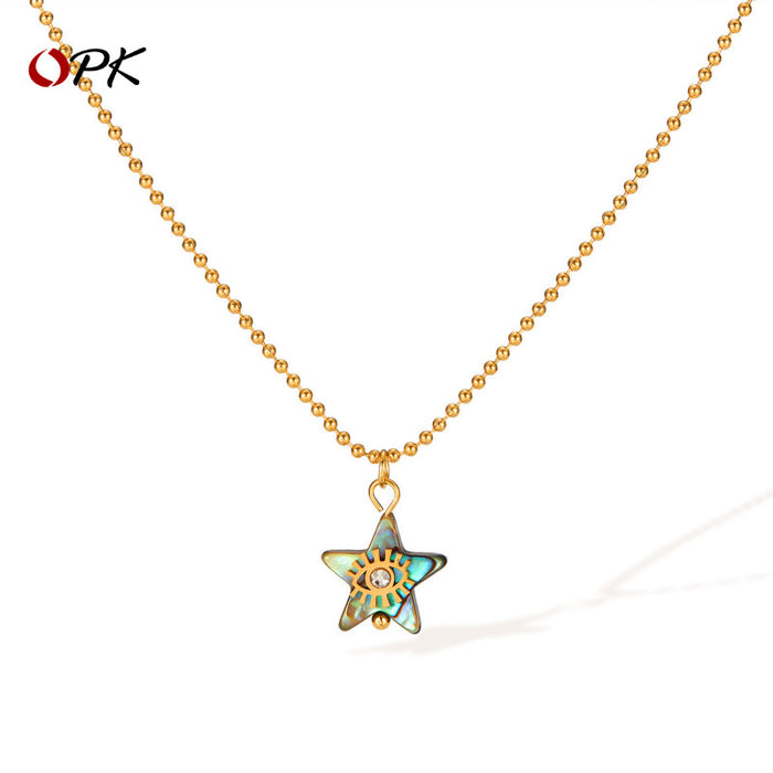 Wholesale Personalized, fashionable and creative necklace with stainless steel design and diamond studded collarbone chain