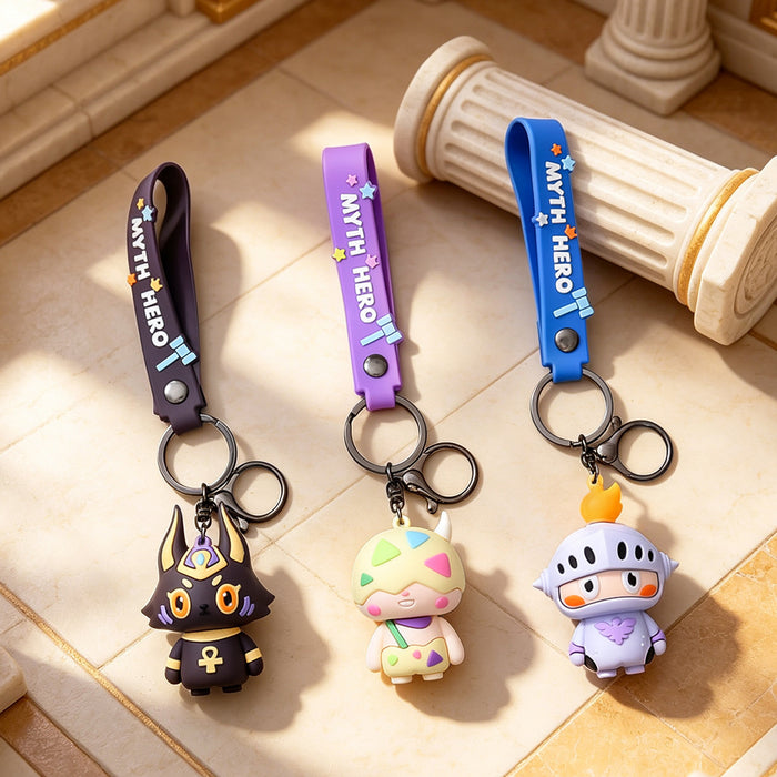 Wholesale Trendy Anubis Myth Cartoon PVC Keychain Bag Charm Schoolbag Pendant Boutique Resale