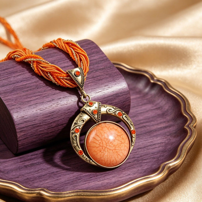 Wholesale Resin Boho Geometric Handmade Necklace MOQ≥2