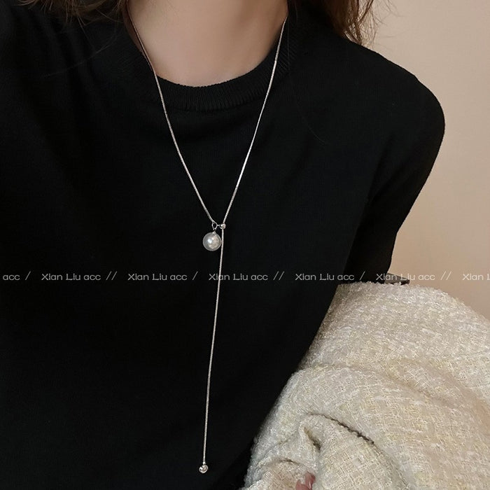 Wholesale  clavicle chain long sweater chain  retro personality necklace Gemstone Necklace
