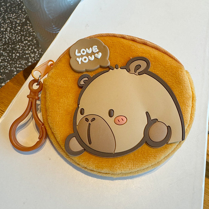 Wholesale Cute change storage bag Korean headphones data cable bag plush bag
