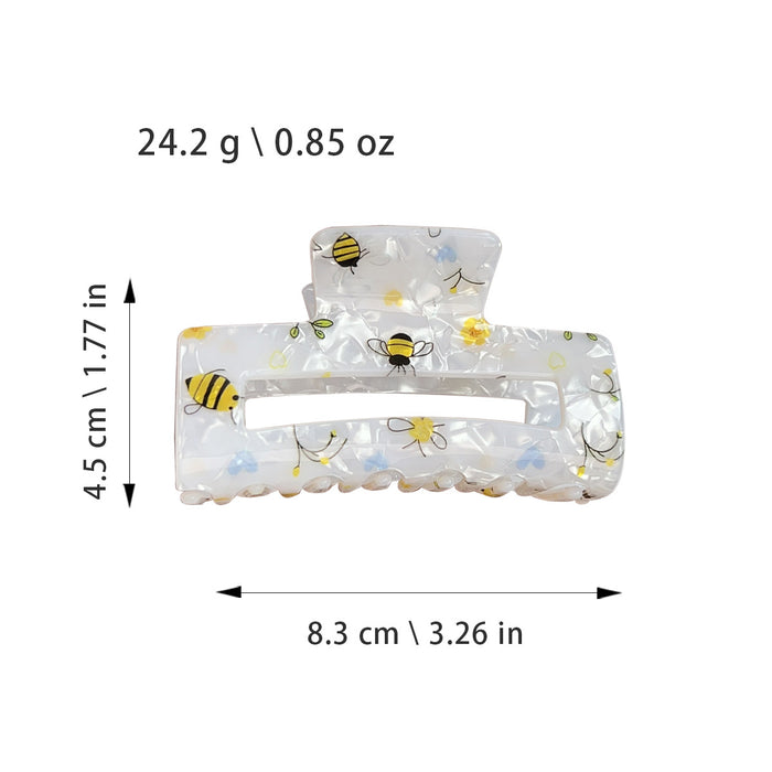 Wholesale Bee Clip Cartoon Hair Clip Medium Rectangular Cut Out Shark Clip Animal Hair Accessories Printed
