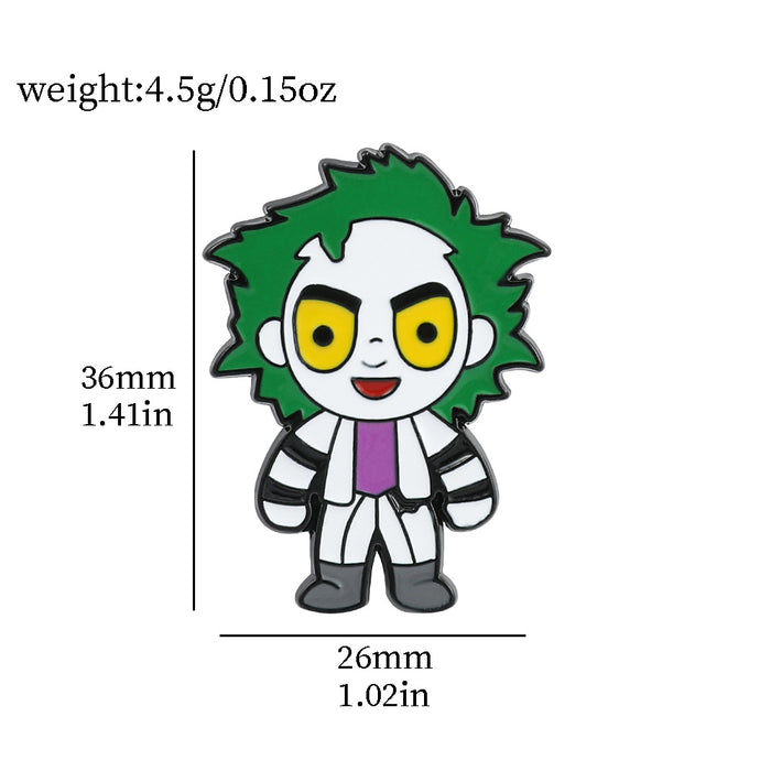 Wholesale  Brooch Cartoon Funny Skull Scream Chainsaw Horror Clown Metal Badge