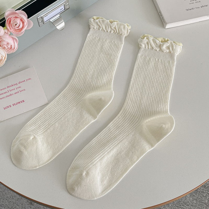 Wholesale Socks, children's thin bow, mid tube socks, versatile lace pile socks, cotton socks