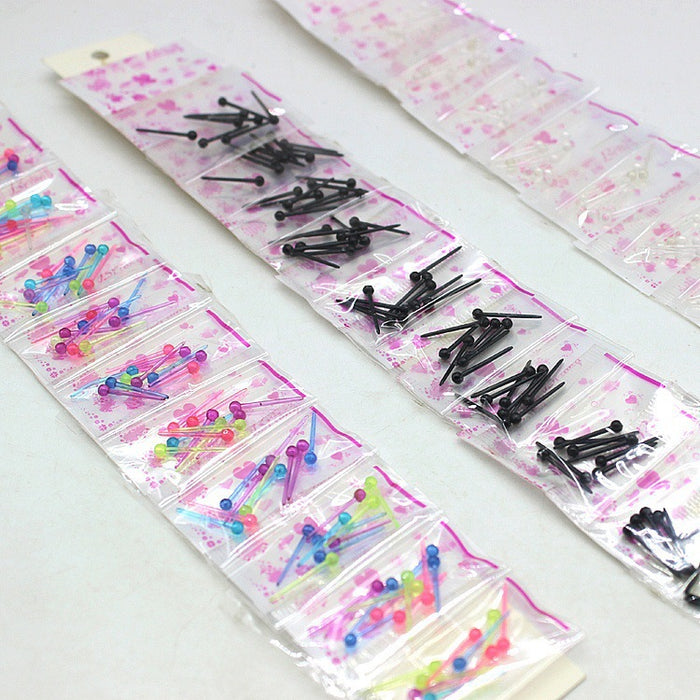 Wholesale Plastic needle anti-allergic ear stick sterile stick round head men's and women's earrings earrings