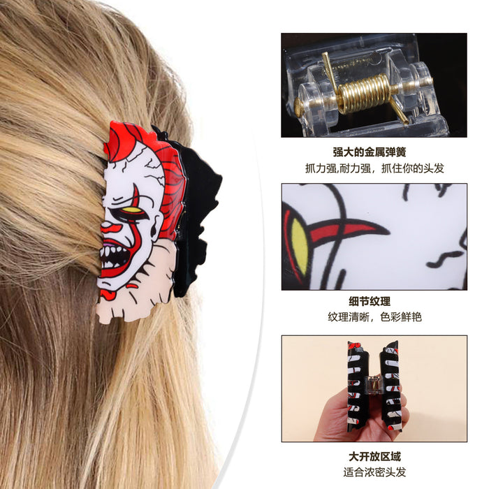 Wholesale  Dark Ghost Face Catching Cartoon Clown Hairclip Shark Clip Hair Ornament Female