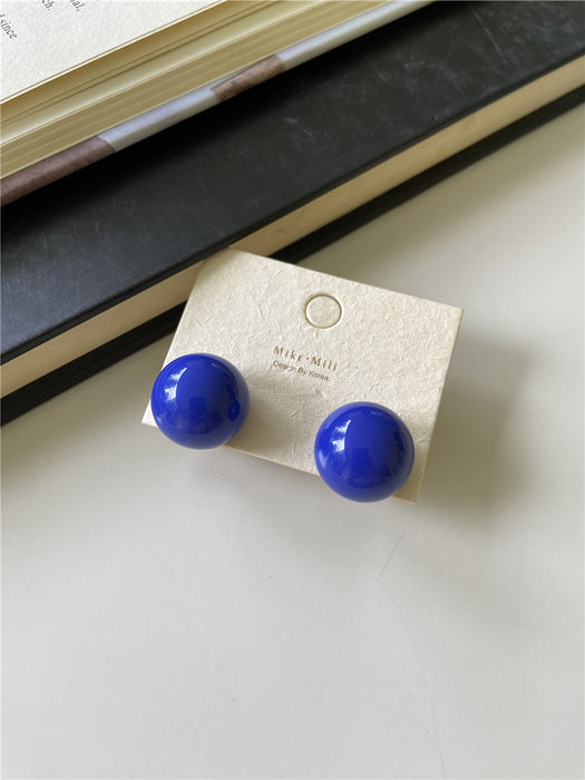 Wholesale New Colored Candy Ball Earrings Silver Needle Temperament Round Earrings Earrings