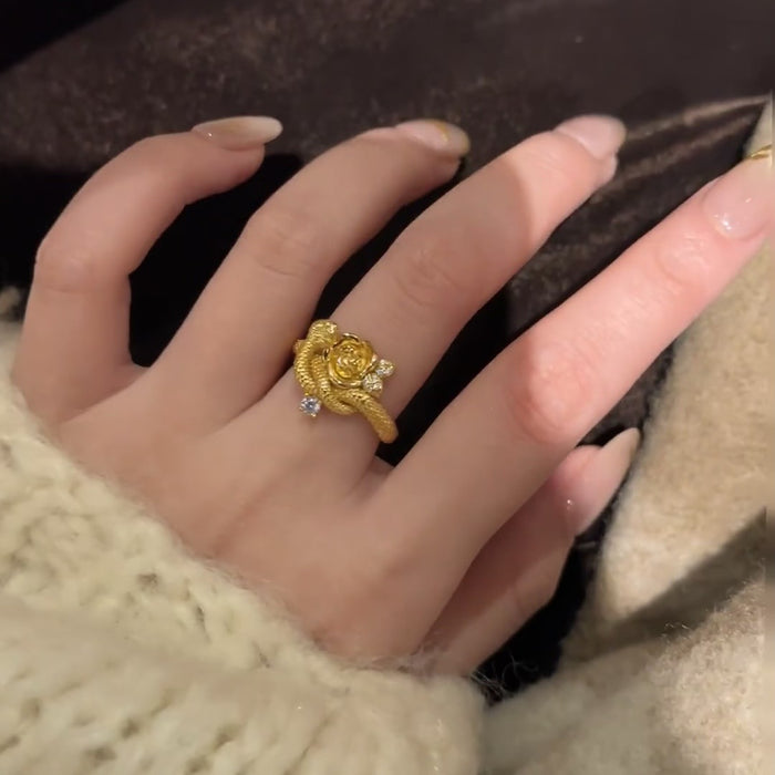 Wholesale Gold plated ring vintage luxury heavy industry open ring