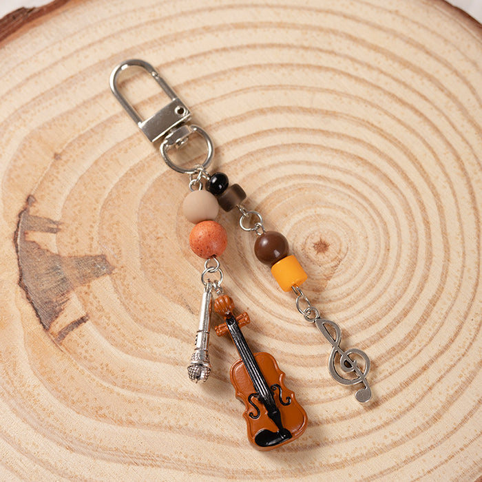 Wholesale Violin Beaded Mobile Phone Chain Decoration Pendant Bag Pendant Key Chain