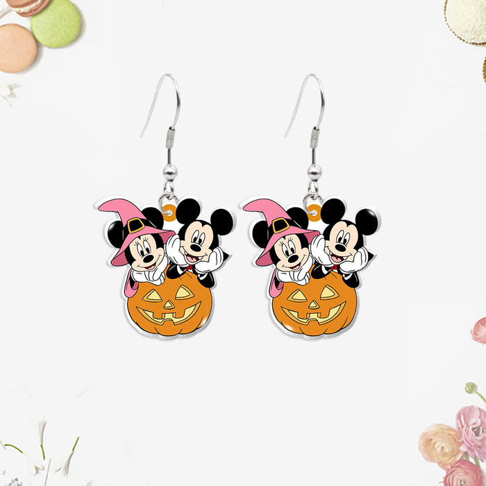 Wholesale  party creative earrings cute asymmetrical acrylic heat shrinkable earrings