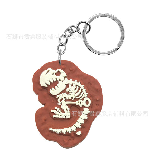 Wholesale Dinosaur Fossil Keychain  Pvc Luminous Keychain