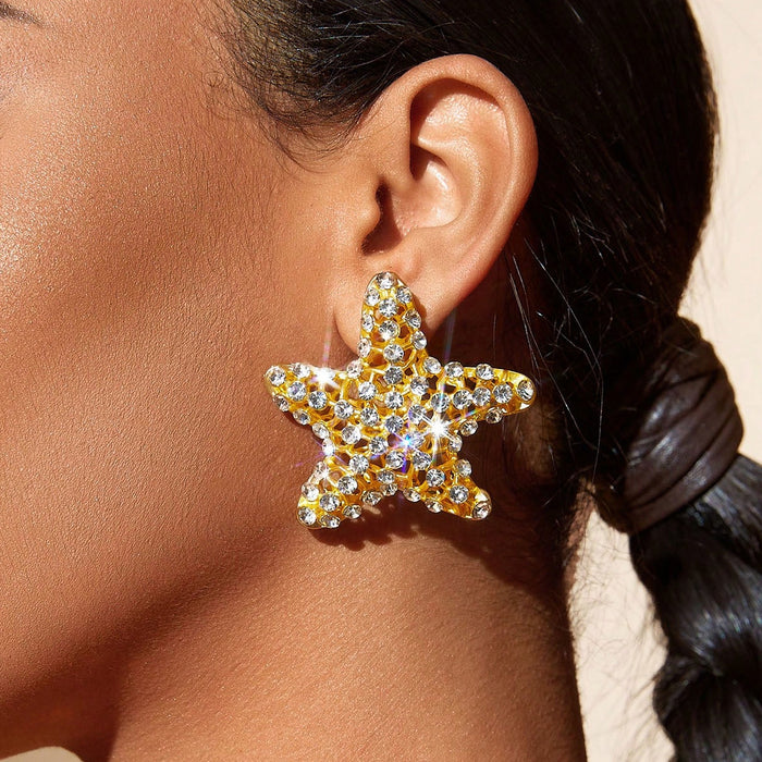 Wholesale Starfish Earrings Girls Trendy Mesh Star Earrings