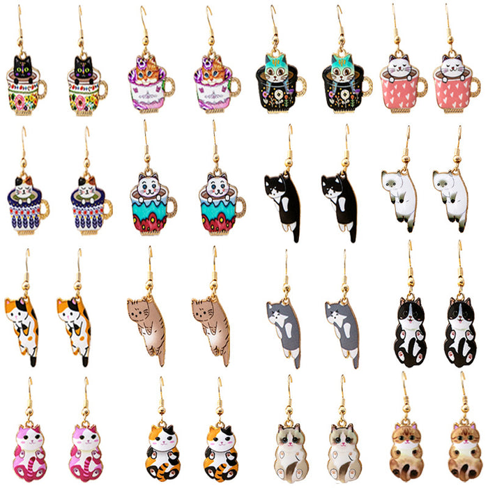 Wholesale Cute Kitten Animal Acrylic Earrings JDC-ES-MDD101