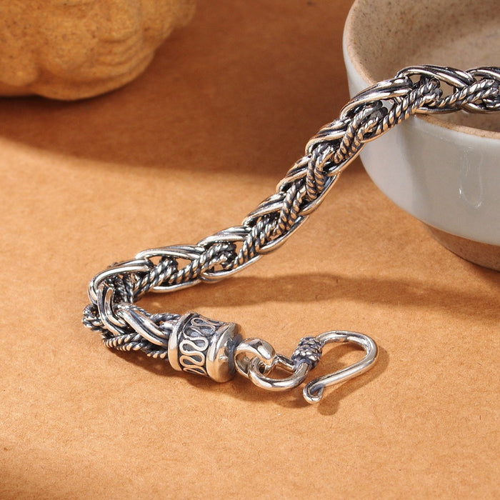 Wholesale Vintage vintage handmade woven striped chain bracelet