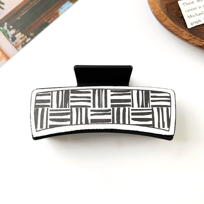 Wholesale Pu Printed Shark Clip Western Style Retro Leather Hairpin Hair Grabber Hair Accessories