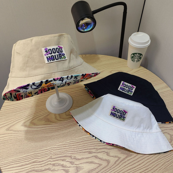 Wholesale Big Head Versatile Double sided Fisherman's Hat New Sunshade and Sunscreen Printed Letter Label Wide brimmed Basin Hat