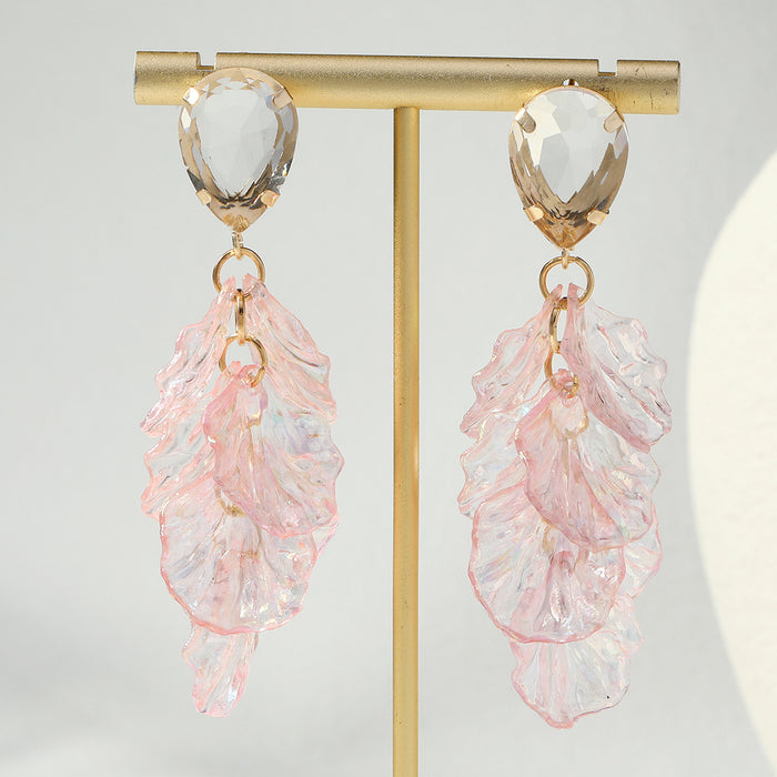 Wholesale Temperament petal pendant long earrings vacation style earrings earrings earrings