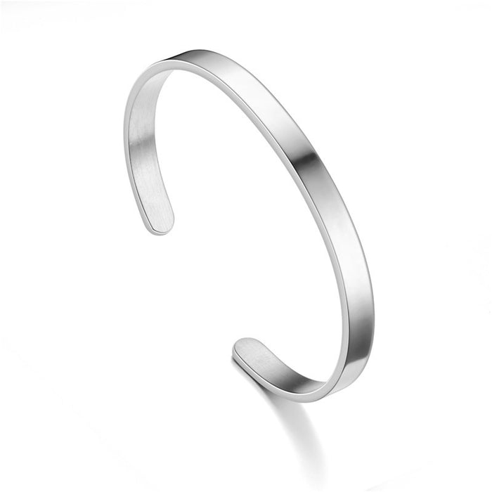 Wholesale MOM DaD SON DAUGHTER Stainless Steel Open C-shaped Engraved Bracelet Ring JDC-BT-LinHeng001