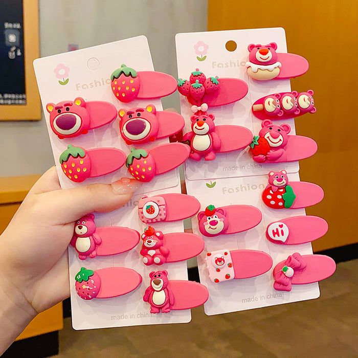 Wholesale Strawberry Bear Hair Clip - Stylish Cartoon Resin Hair Accessory for Everyday Styling Gift