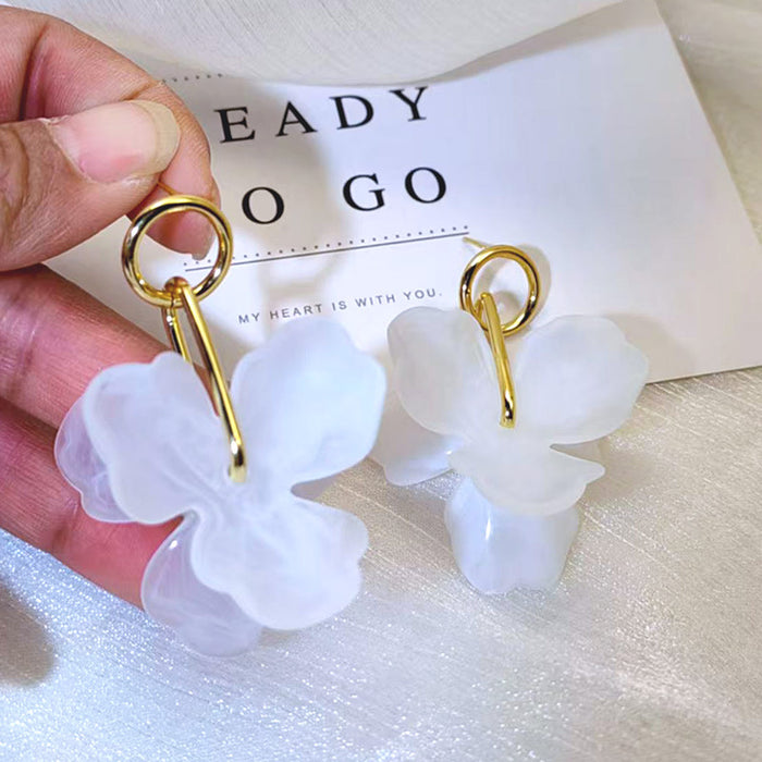 Wholesale Simple three-dimensional flower exaggerated earrings versatile ear accessories