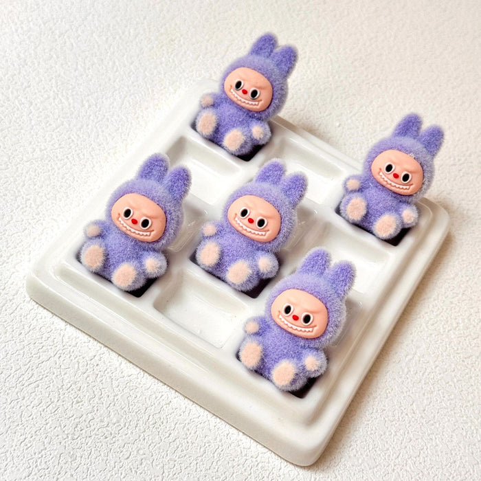 Wholesale 10pcs Cartoon flocking sitting beaded pen keychain accessories mobile phone chain loose bead jewelry accessories