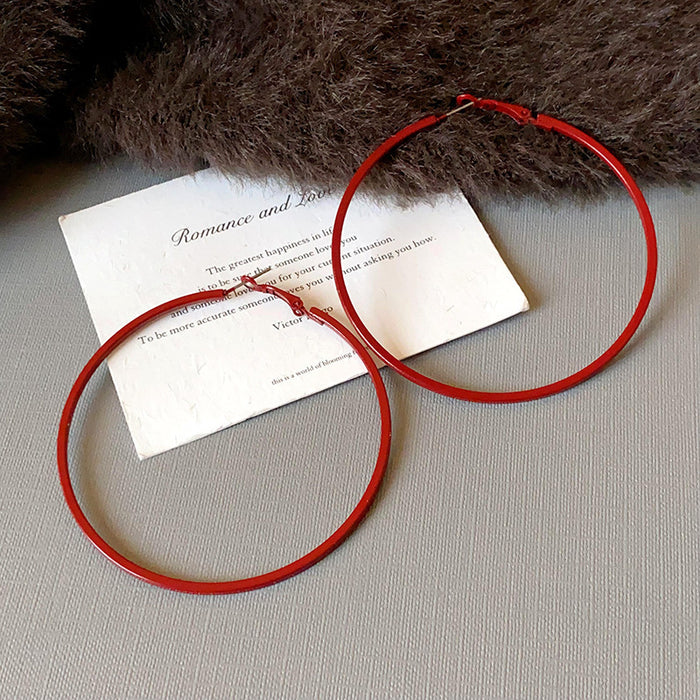 Wholesale Plain Hoop Round Earrings Fashion Temperament Earrings