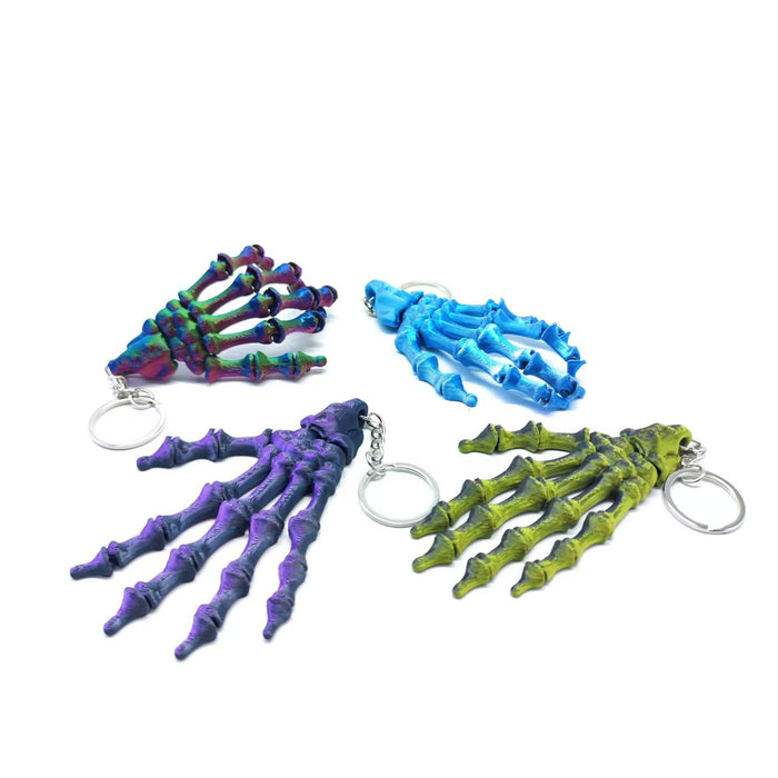 Wholesale 3D Printed PLA Skull Hand Keychain Articulated Joints Fashion Accessory Gift