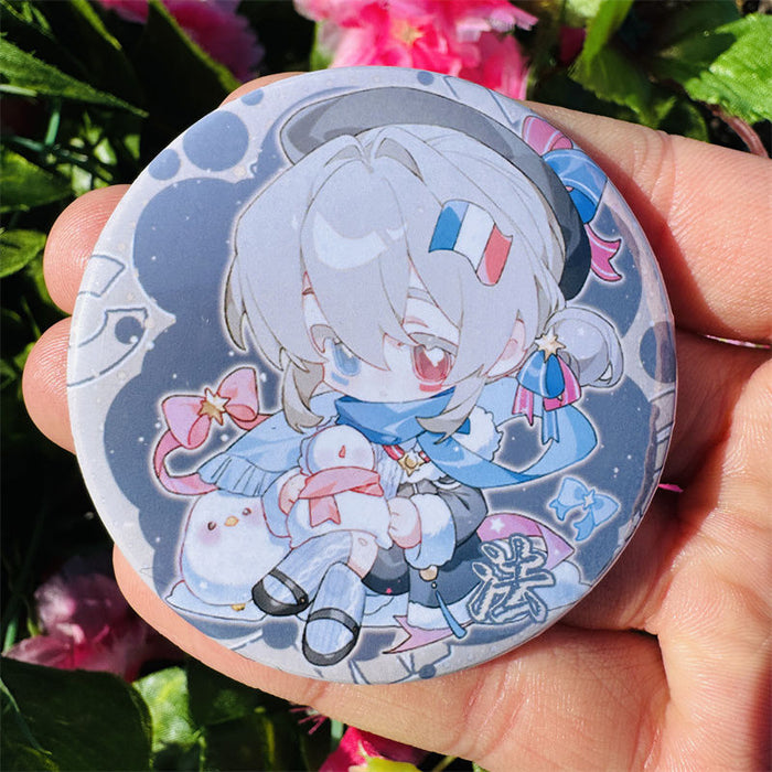 Wholesale Bright film 58mm tinplate badge