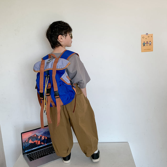 Wholesale Children's lightweight backpack, outdoor canvas bag, minimalist sports style, outdoor